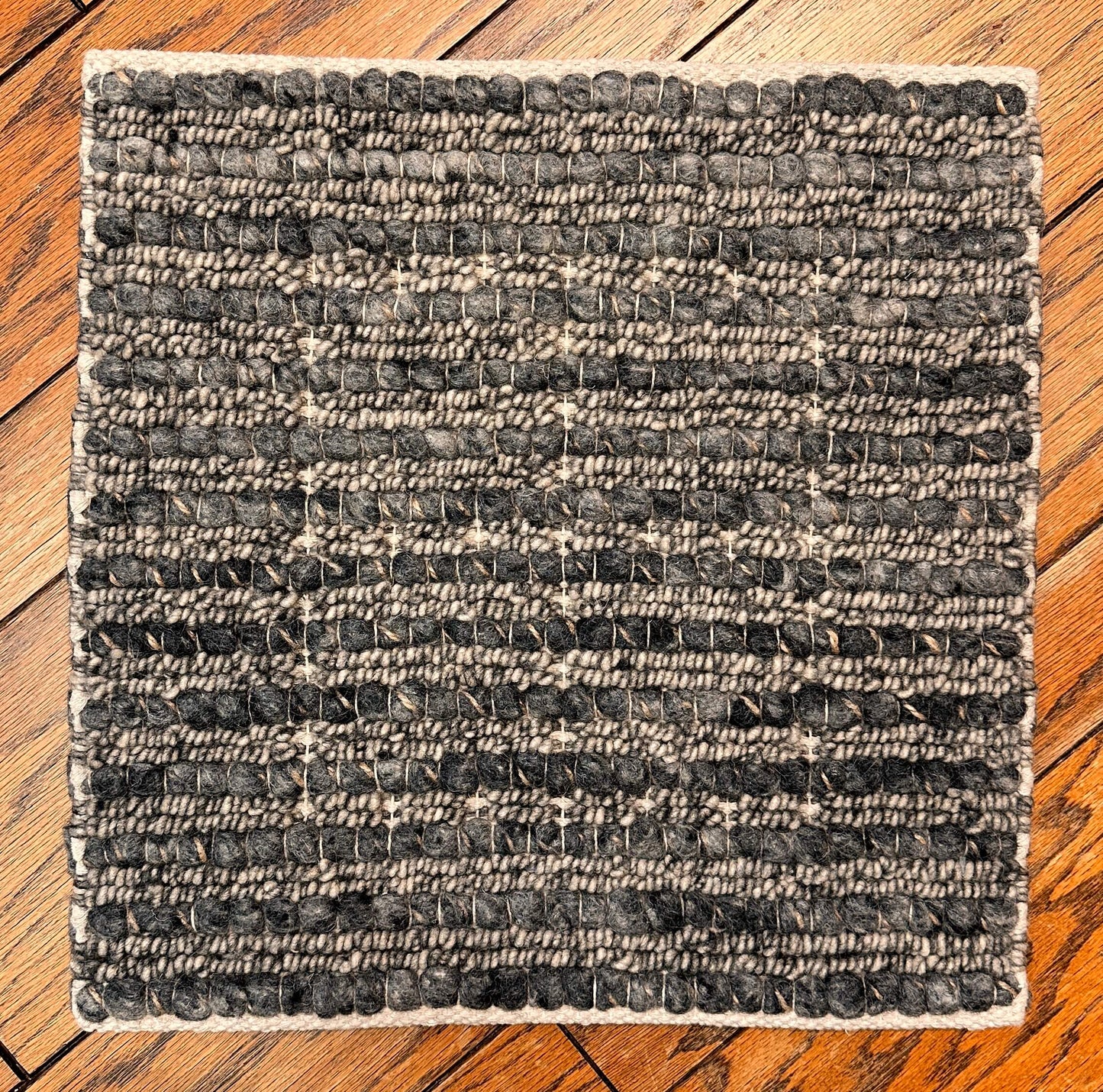 Textured wool 18"x18" square (undyed dark gray)