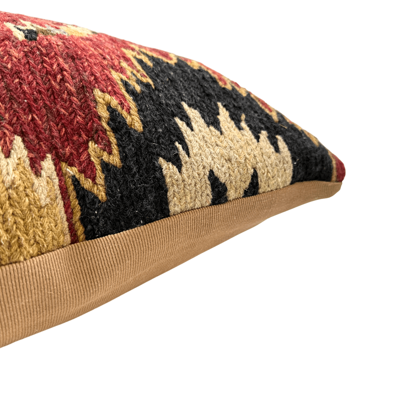 Ikat Soumak Flat Weave Pillow red 22"x22"