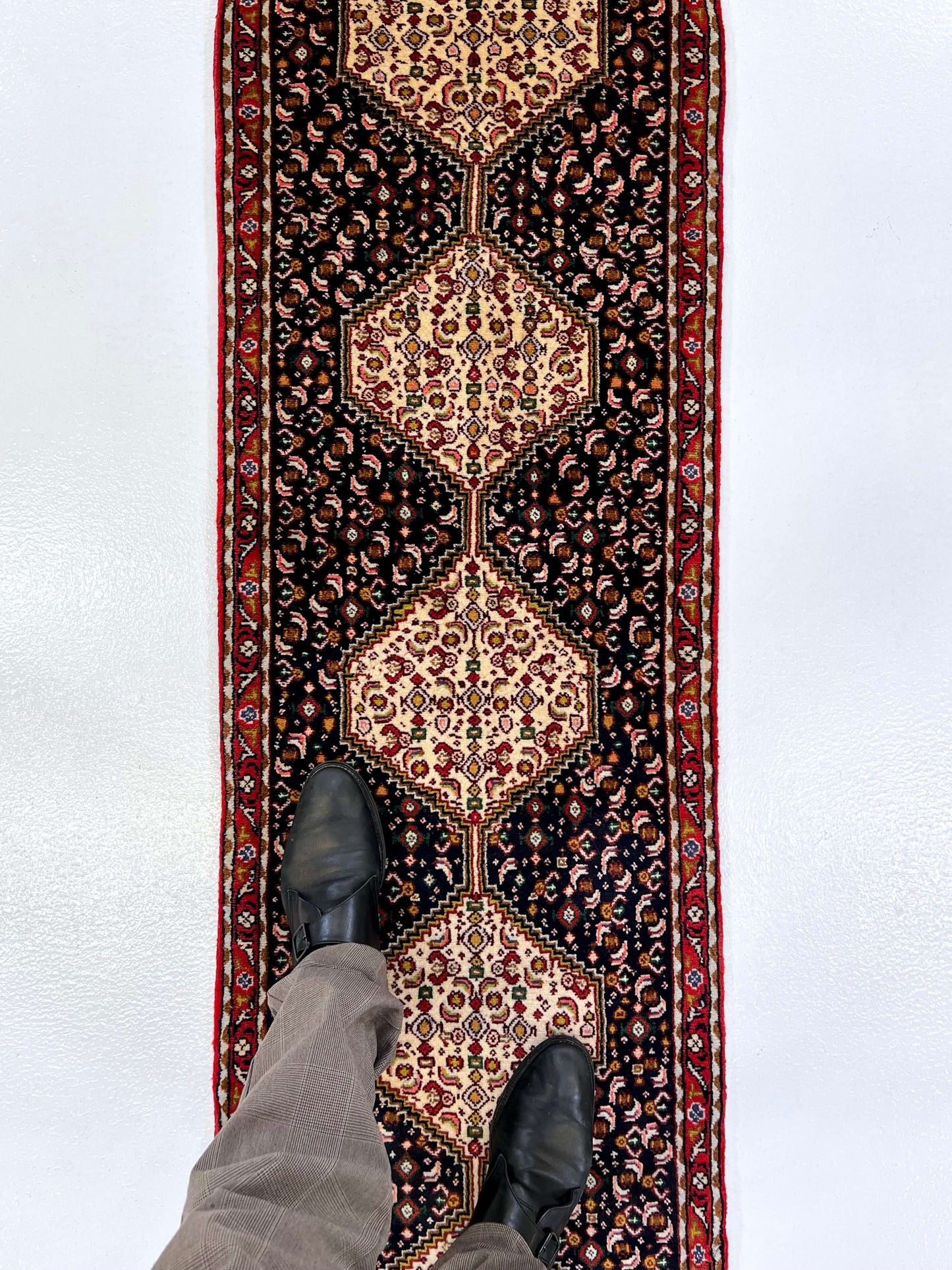 Bijar Medallion/Herati 1'09"x7'08" blu/red