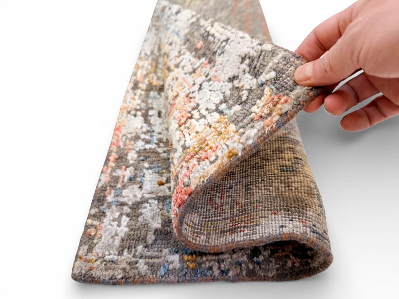 Contemporary Bamboo & Distressed Wool (2x3) gray