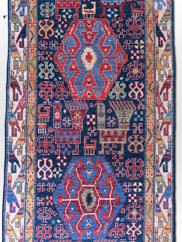 Kuba blue/ivory 14' Runner