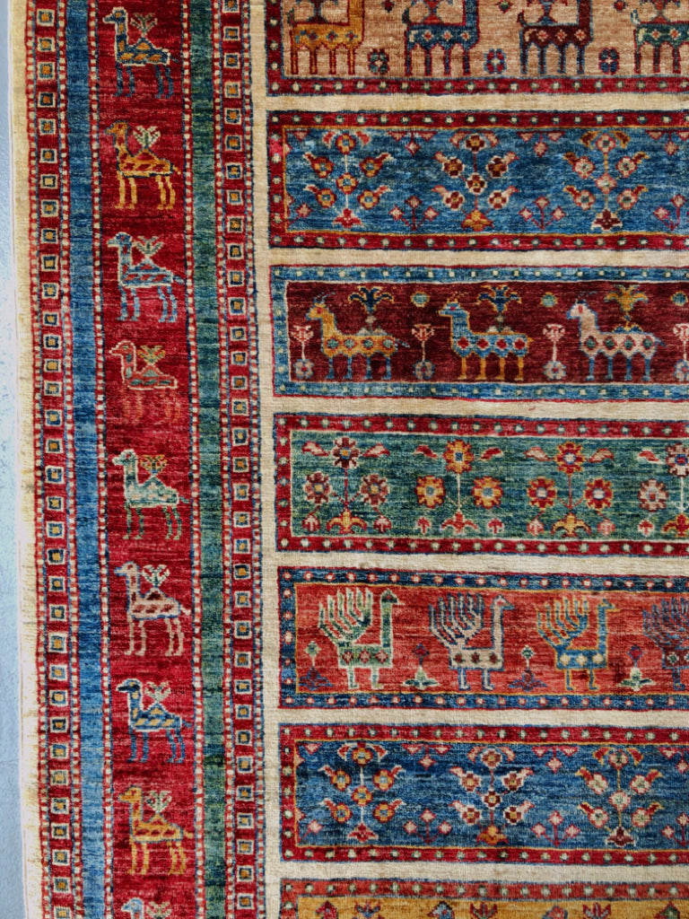 Gabbeh (5'11"x7'00") multistripe/red