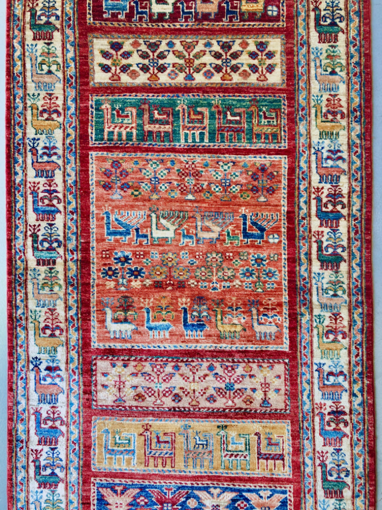 Pazyryk-Style Gabbeh red/mt 9' Runner