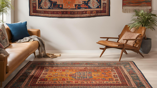 Ghazni wool rug in living room setting