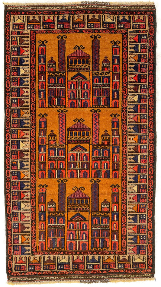 Afghan Baluch Mosque Prayer Rug