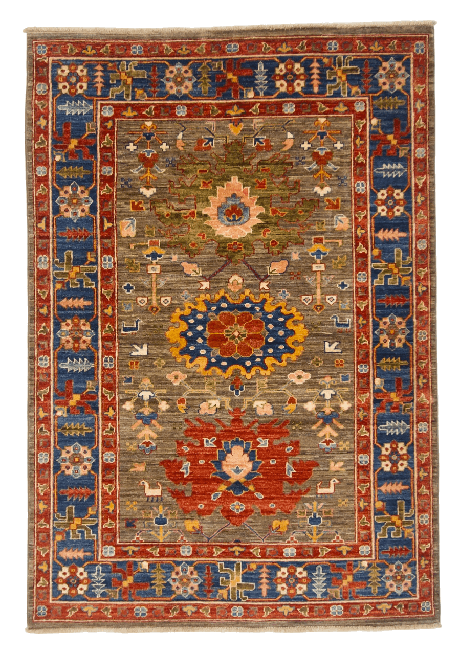 Afghan Ariyana (3'11"x5'09") brown/blue