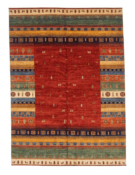 Afghan Gabbeh (5'08"x7'10") red/multicolor