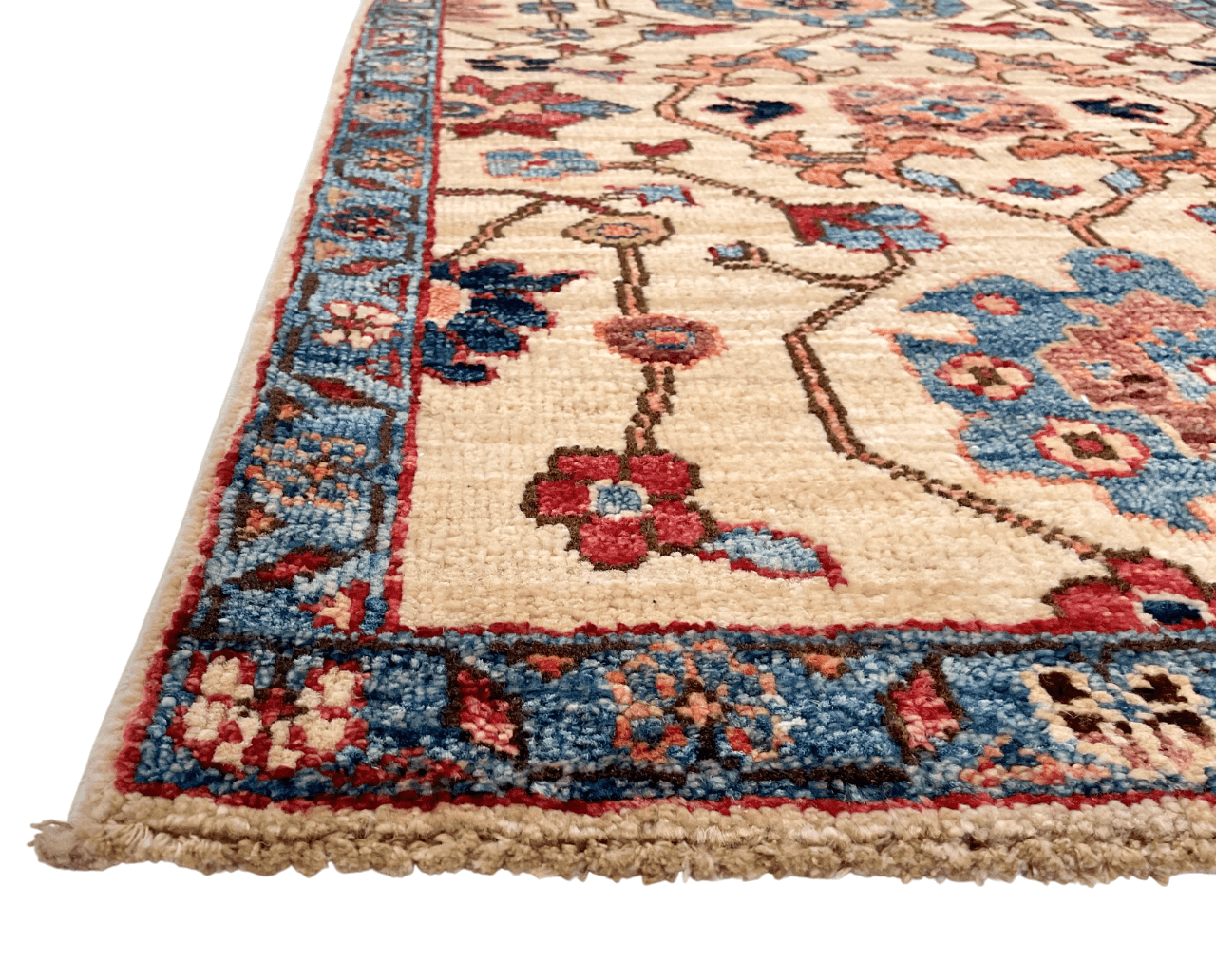 Afghan Ariana (2'00"x3'00") ivory/blue