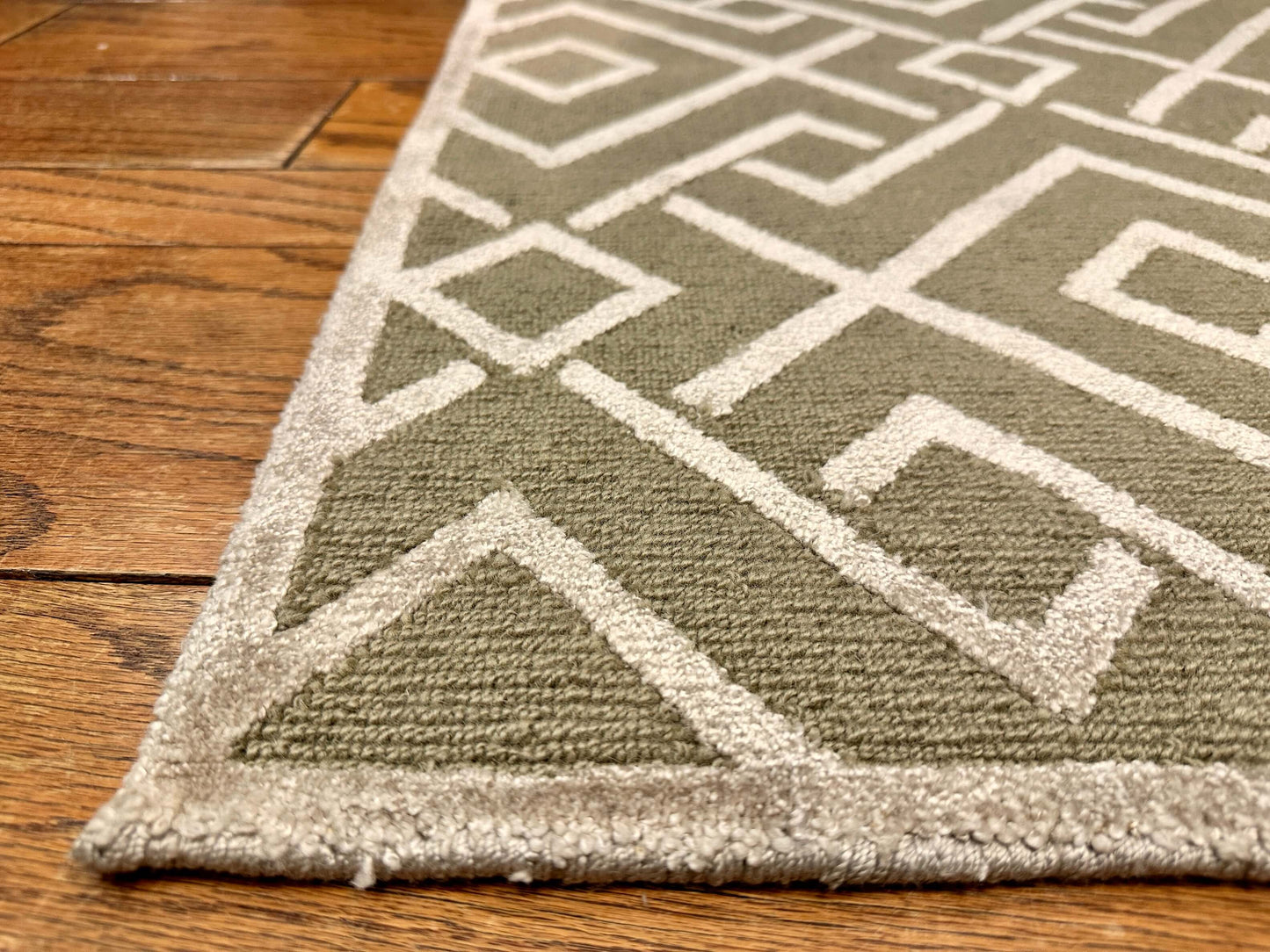 Wool & Bamboo Tibetan-Style (green/silver) 2x3