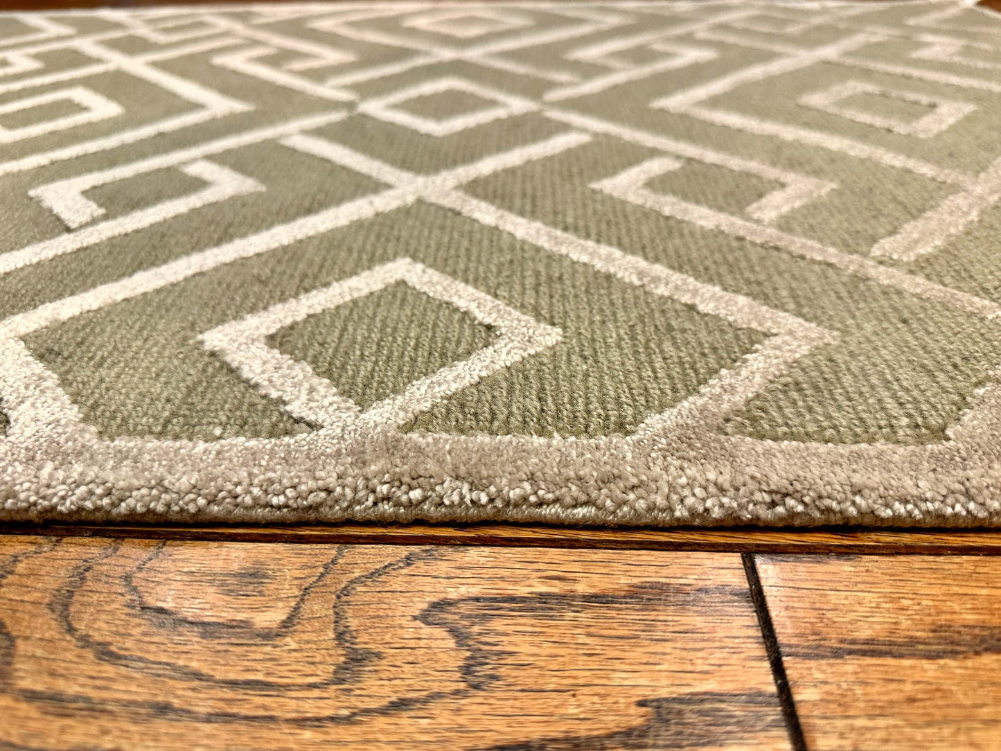 Wool & Bamboo Tibetan-Style (green/silver) 2x3