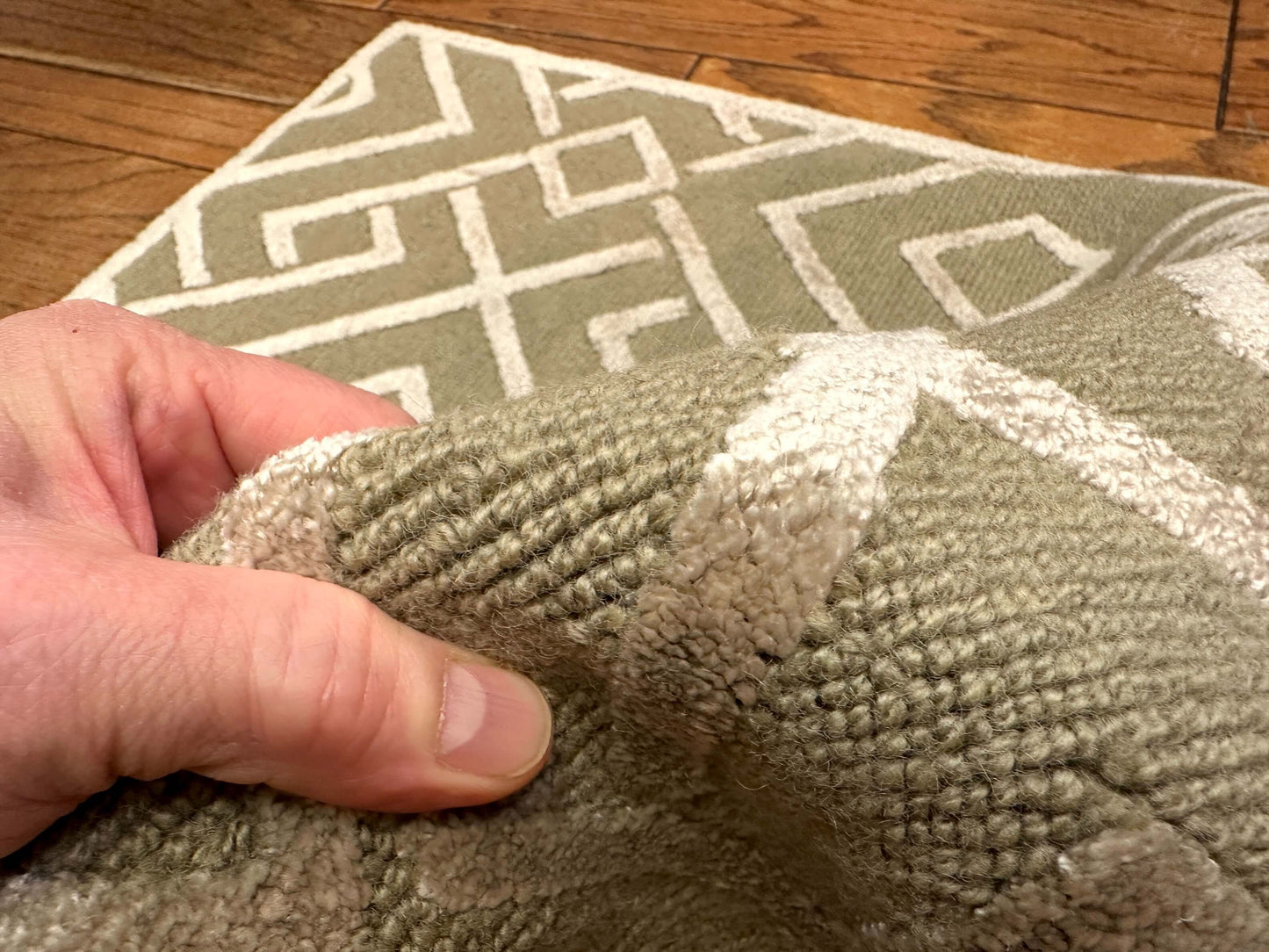 Wool & Bamboo Tibetan-Style (green/silver) 2x3