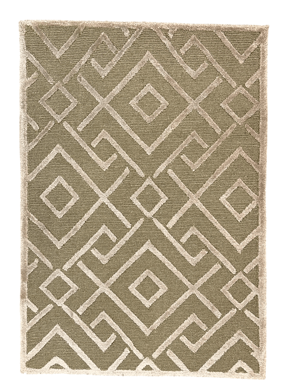 Wool & Bamboo Tibetan-Style (green/silver) 2x3