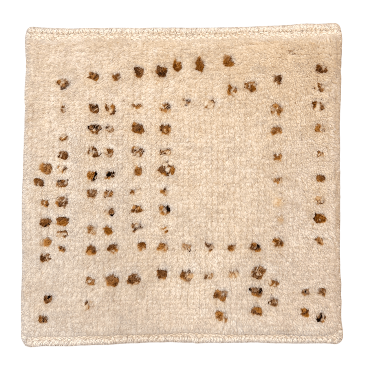 Moroccan-Style wool 18"x18" square (ivory/brown)