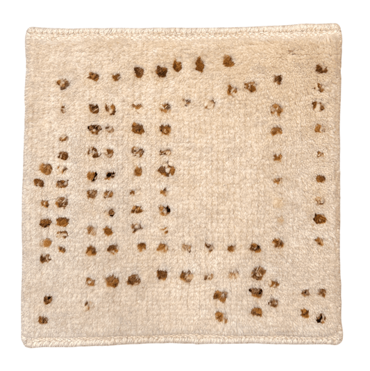 Moroccan-Style wool 18"x18" square (ivory/brown)
