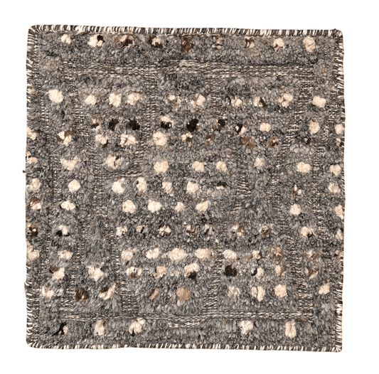 Hi/Lo Textured wool 18"x18" square (gray/multicolor)