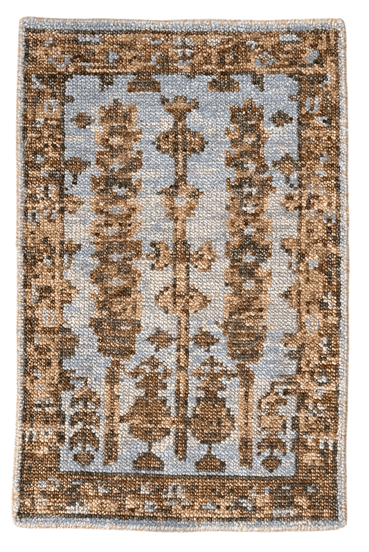 Cypress Trees Indo-Persian (lt blue/camel) 2x3