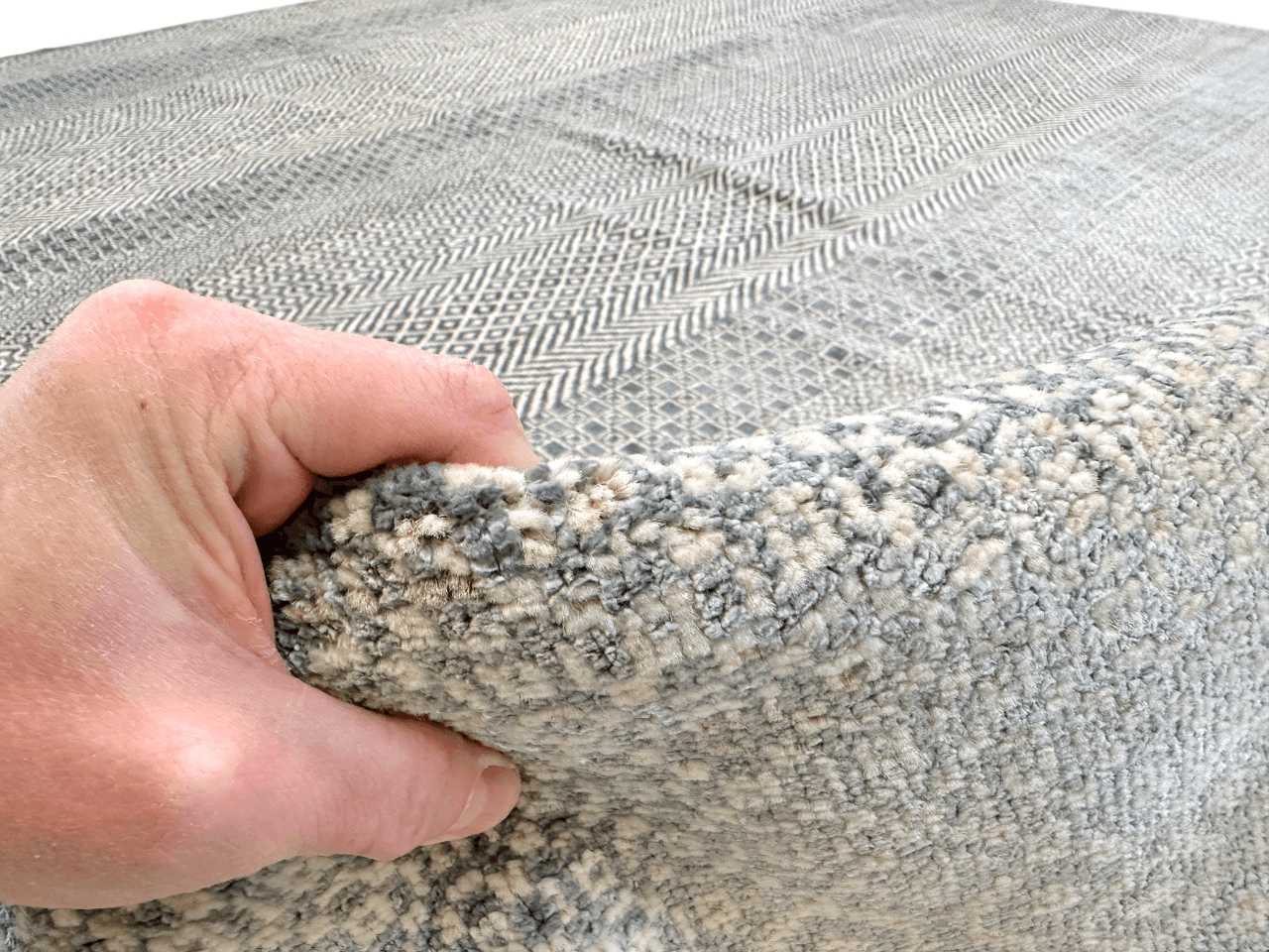 Grass design 9'01"x11'10" (gray/ivory)