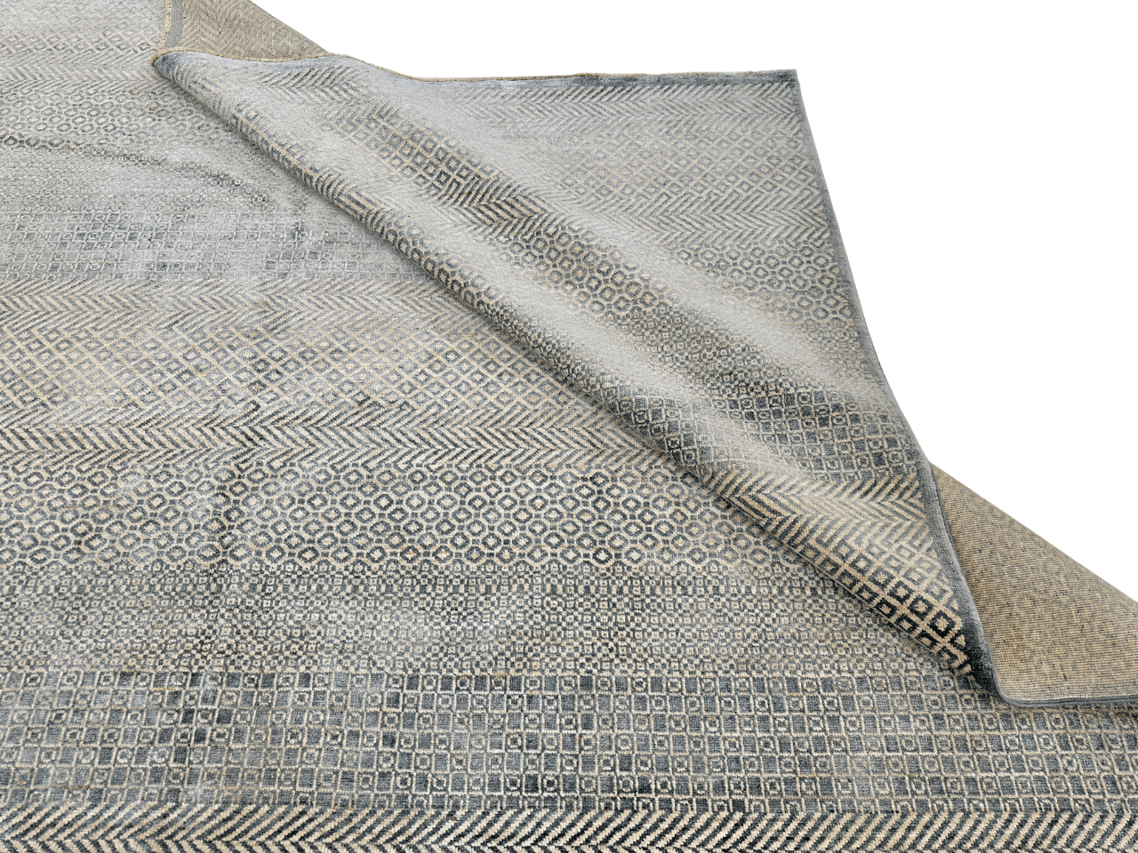 Grass design 9'01"x11'10" (gray/ivory)