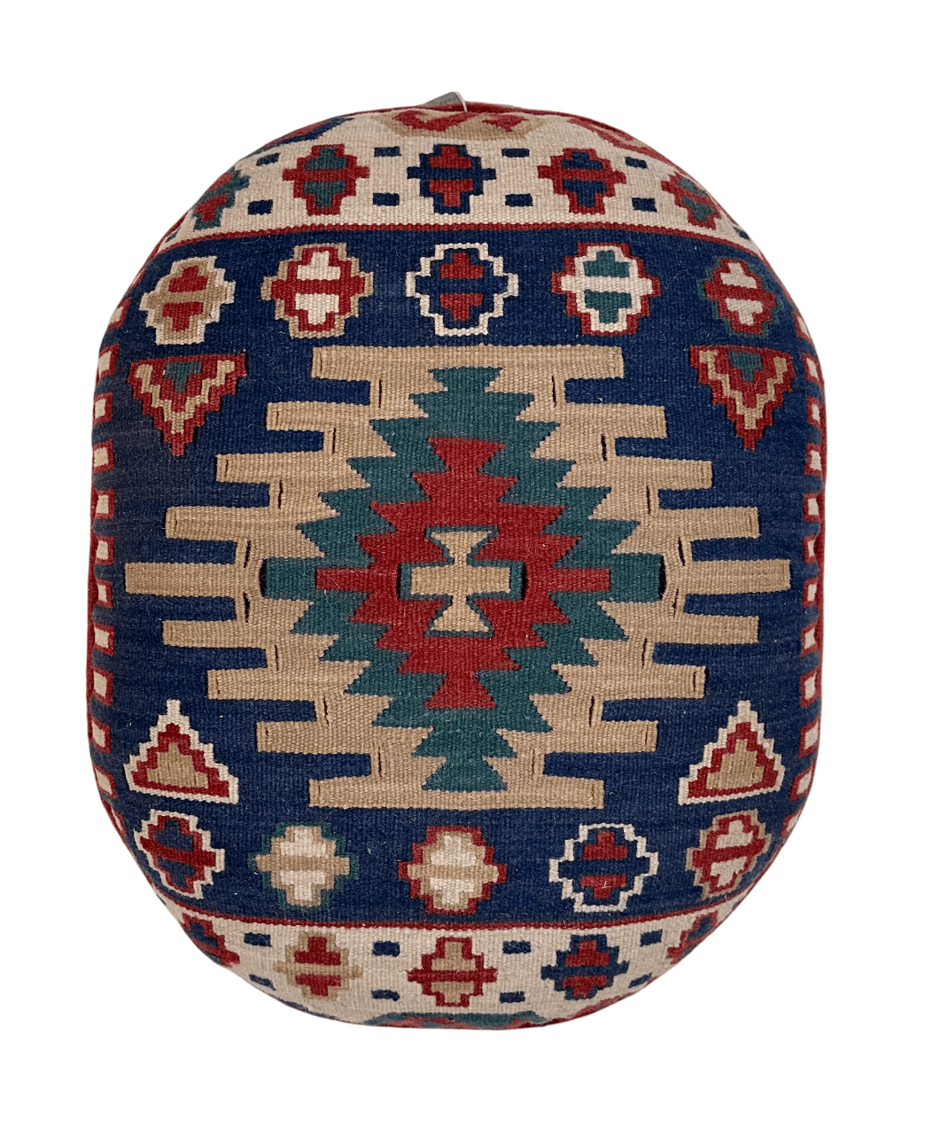Kilim Footstool (red/blue) 12"x18"x14"
