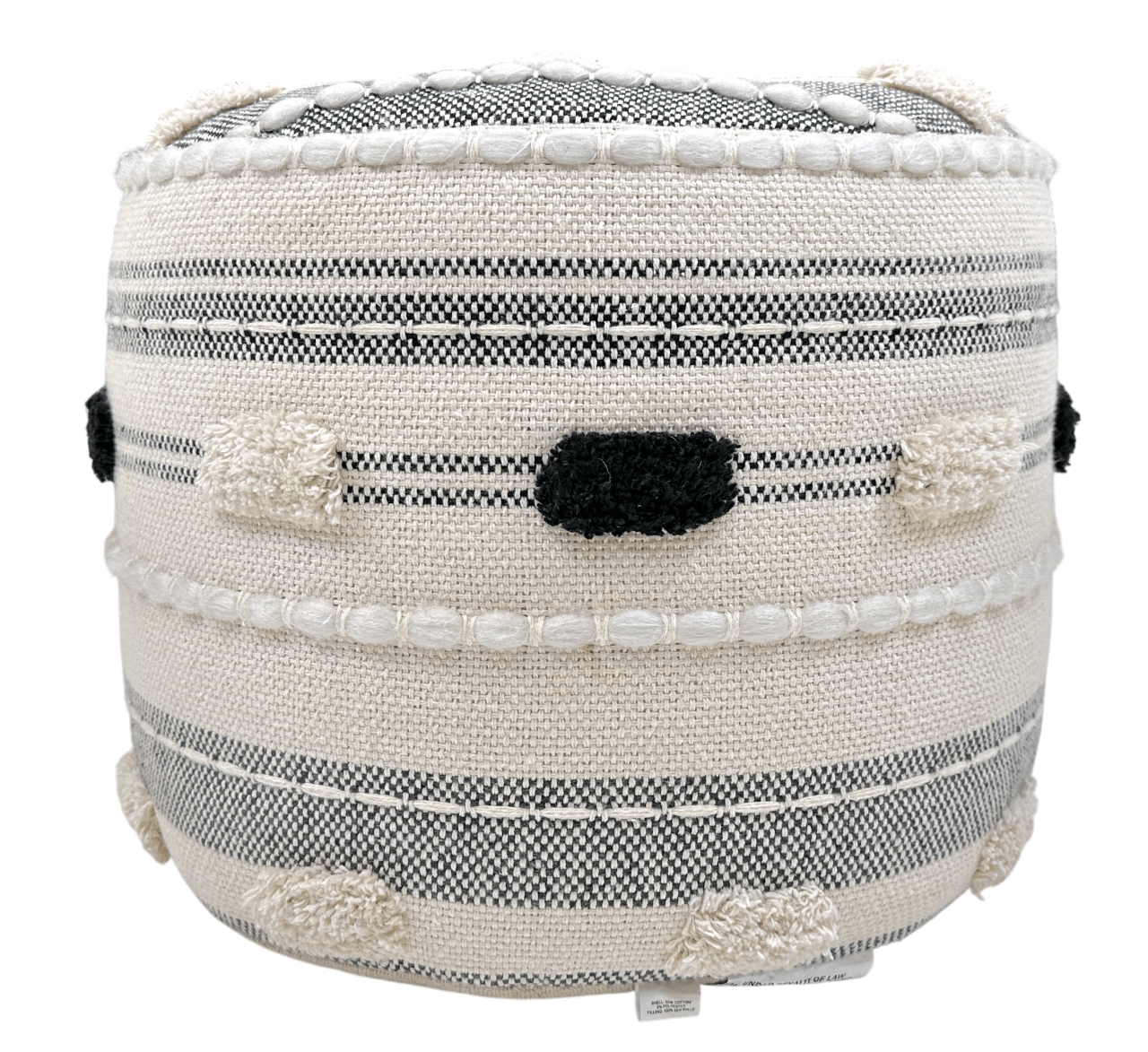 Black & White Pouf 20"x20"x12"