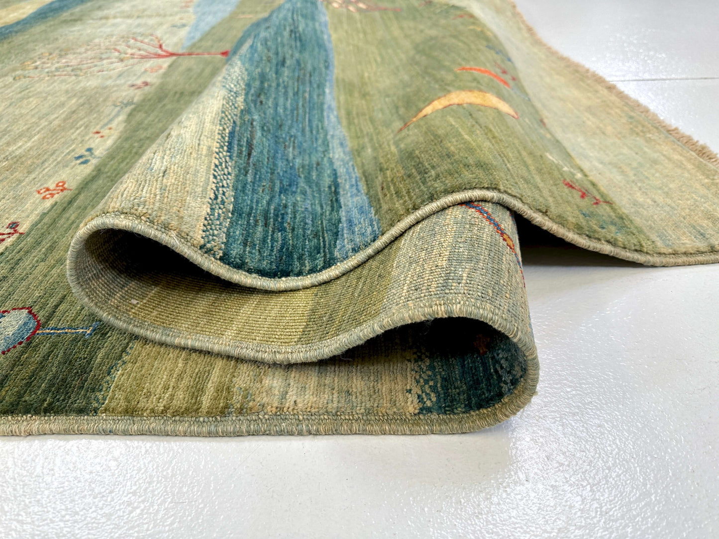 Scenic Gabbeh (8'02"x9'06") greens/blues