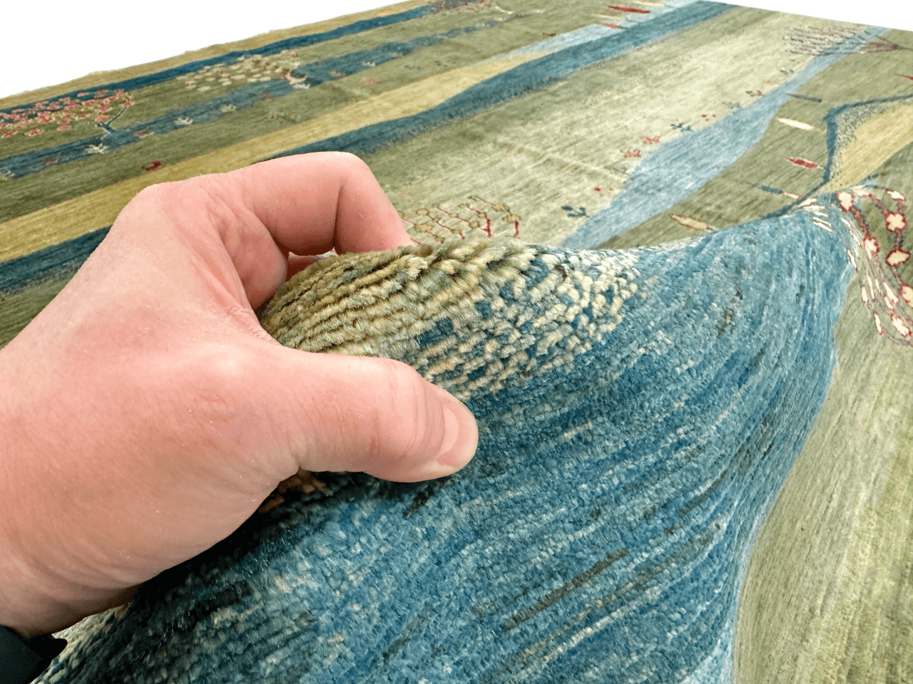 Scenic Gabbeh (8'02"x9'06") greens/blues