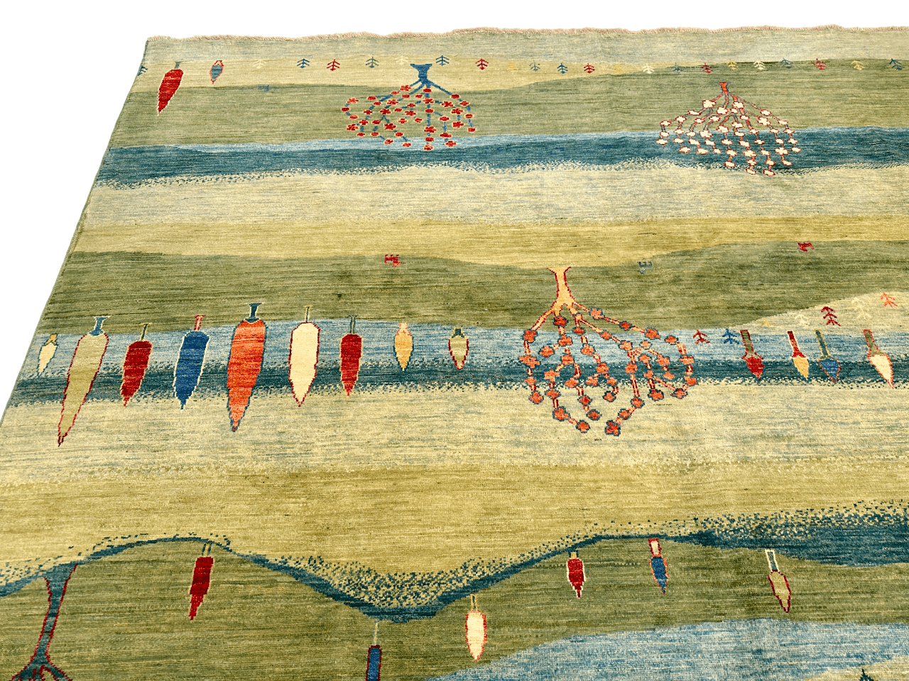 Scenic Gabbeh (8'02"x9'06") greens/blues