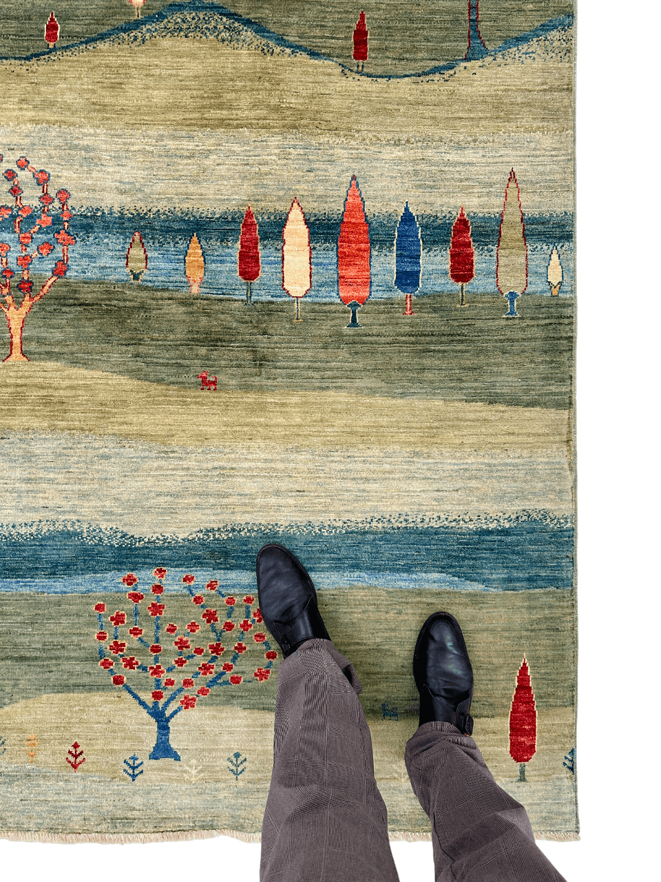 Scenic Gabbeh (8'02"x9'06") greens/blues