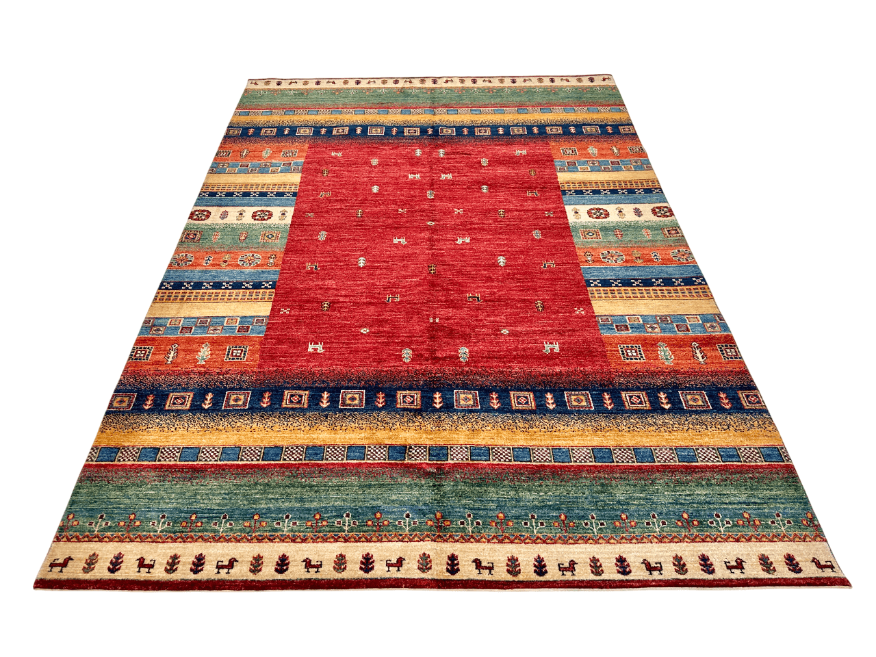 Afghan Gabbeh (5'08"x7'10") red/multicolor