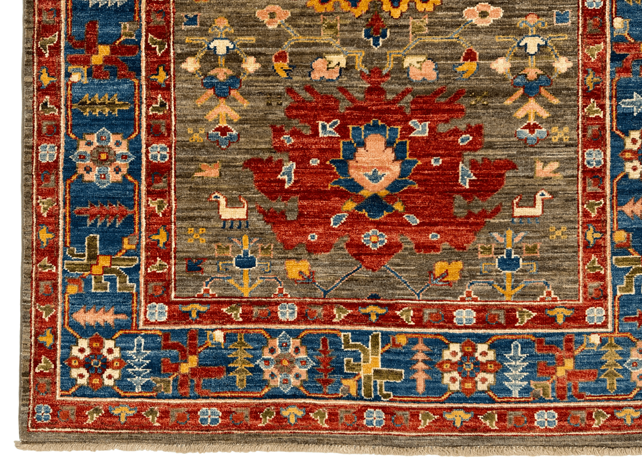 Afghan Ariyana (3'11"x5'09") brown/blue