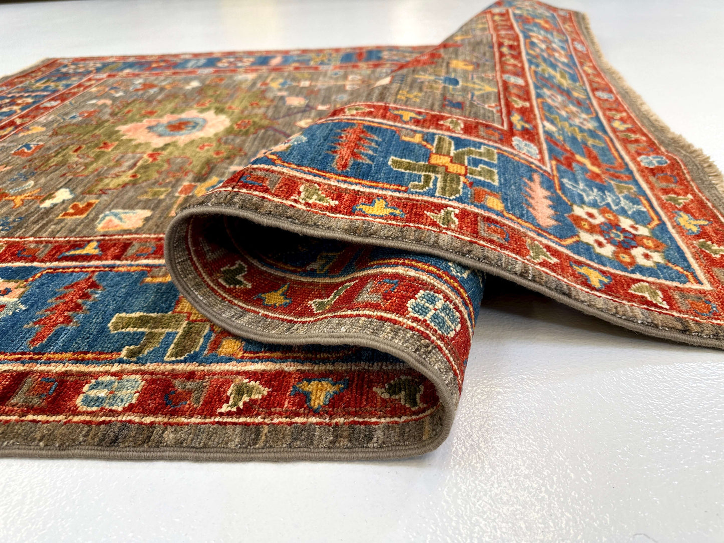 Afghan Ariyana (3'11"x5'09") brown/blue