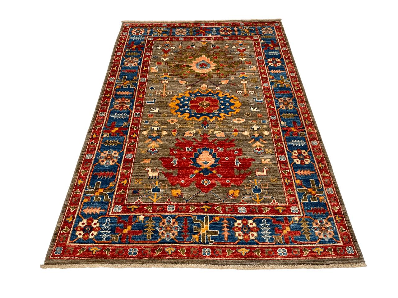 Afghan Ariyana (3'11"x5'09") brown/blue