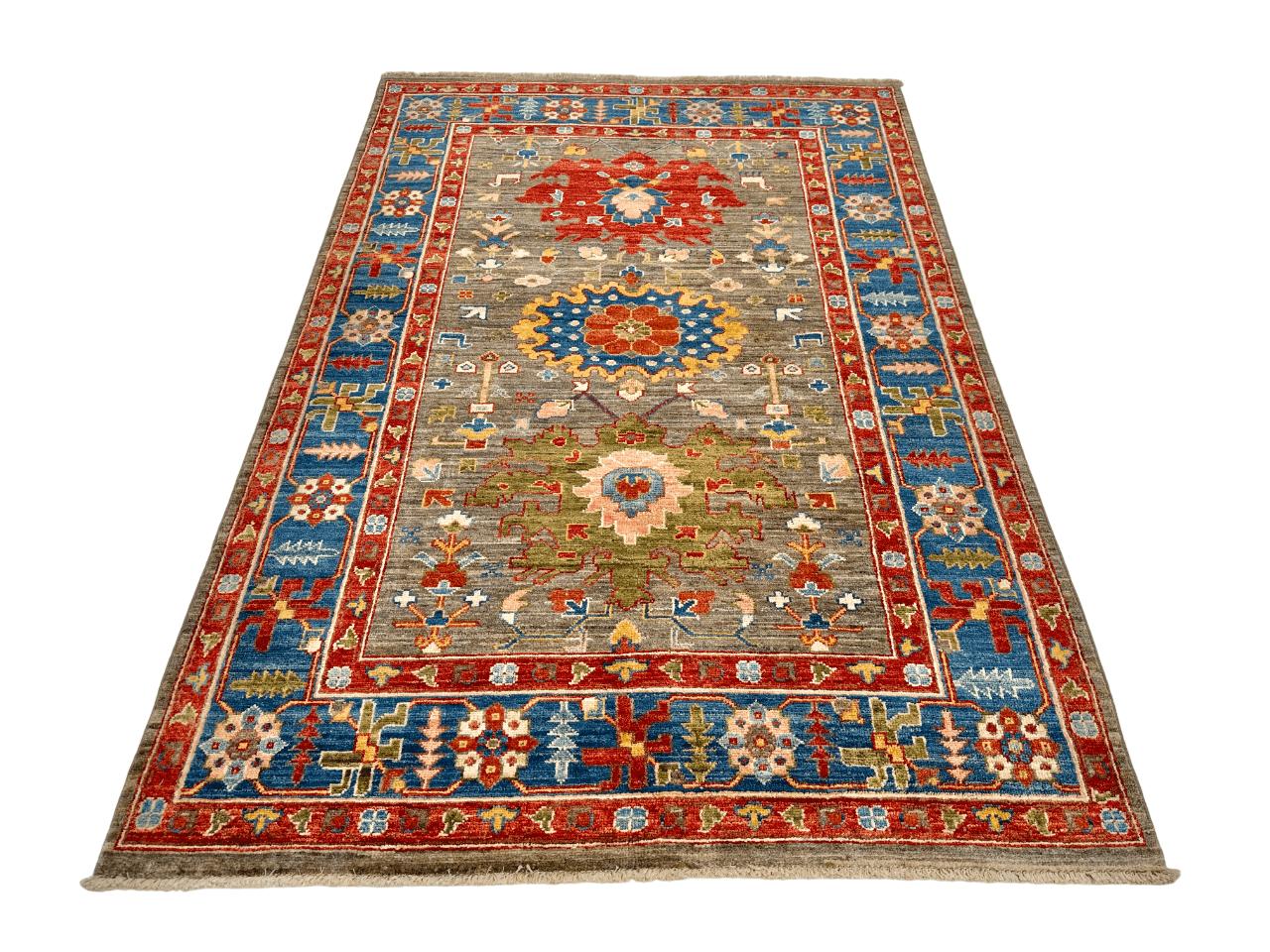 Afghan Ariyana (3'11"x5'09") brown/blue