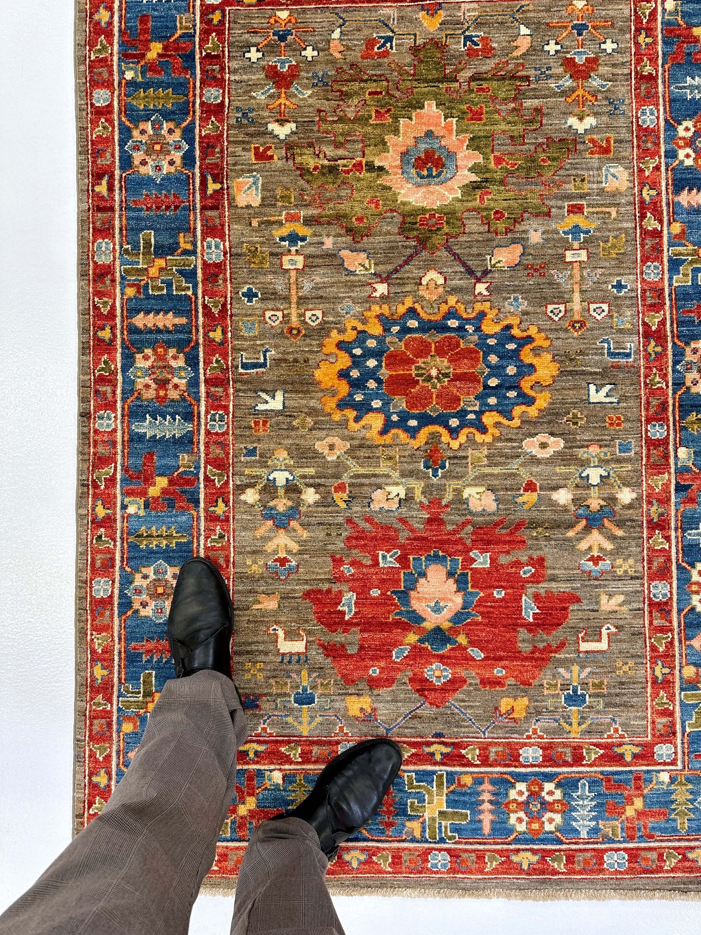 Afghan Ariyana (3'11"x5'09") brown/blue