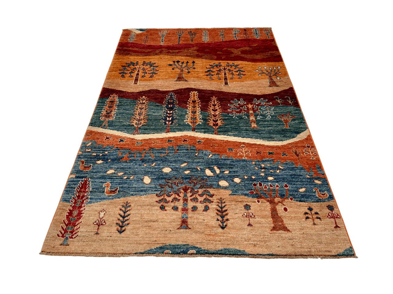 Afghan Gabbeh - Trees (3'05"x5'01") multicolor/rust