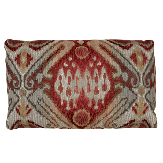 Down-Filled Ikat Lumbar Pillow 14"x22"