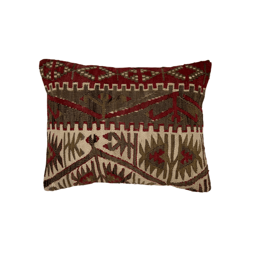 Wool Kilim Flat Weave Pillow 13"x18"