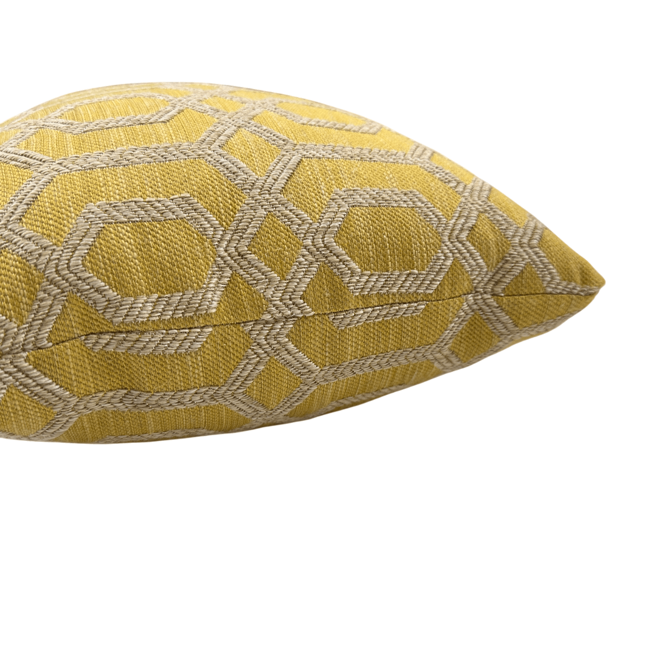 Yellow Geometric Down Filled Lumbar Pillow 14"x22"