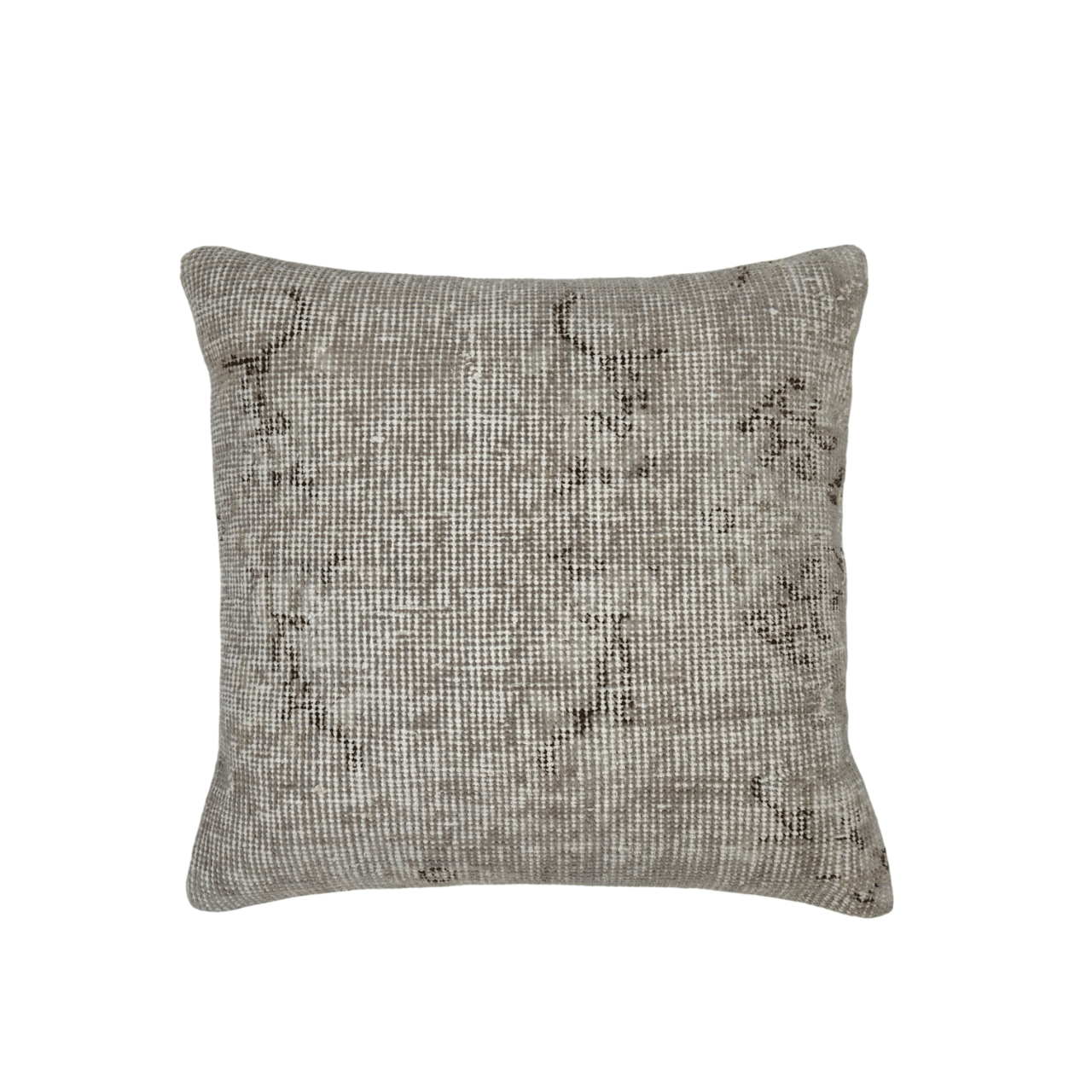 Vintage Turkish Overdye Rug Pillow 17"x17" gray