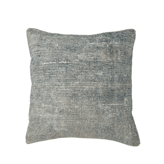 Blue-Gray Turkish Overdye Pillow 18"x18"
