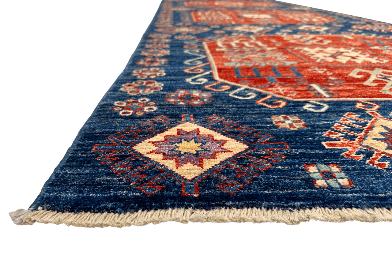Afghan Turkoman (3'10"x10'01") blue/red