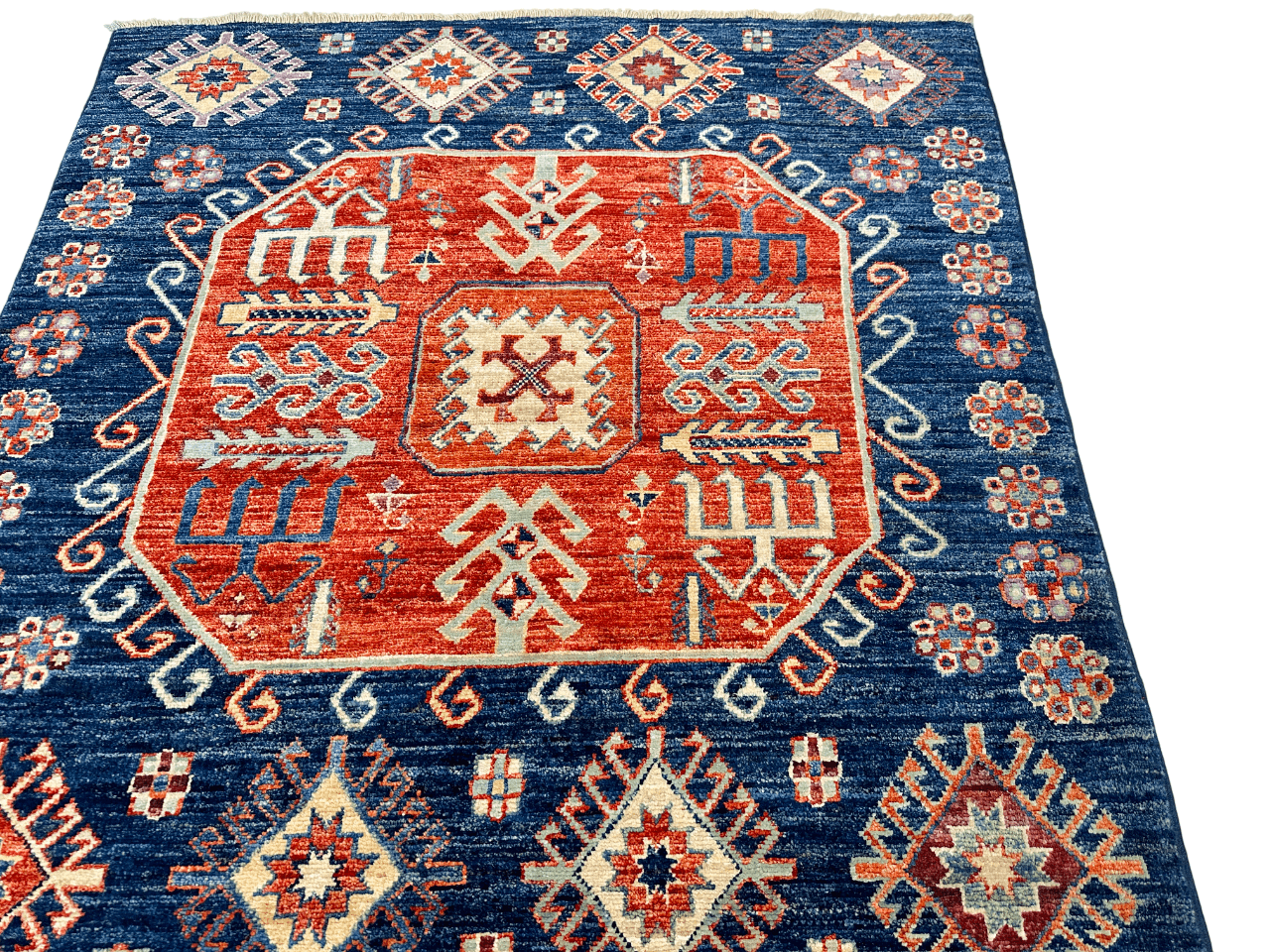 Afghan Turkoman (3'10"x10'01") blue/red