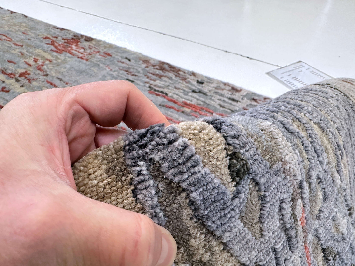 Contemporary 10' Runner gray/crimson