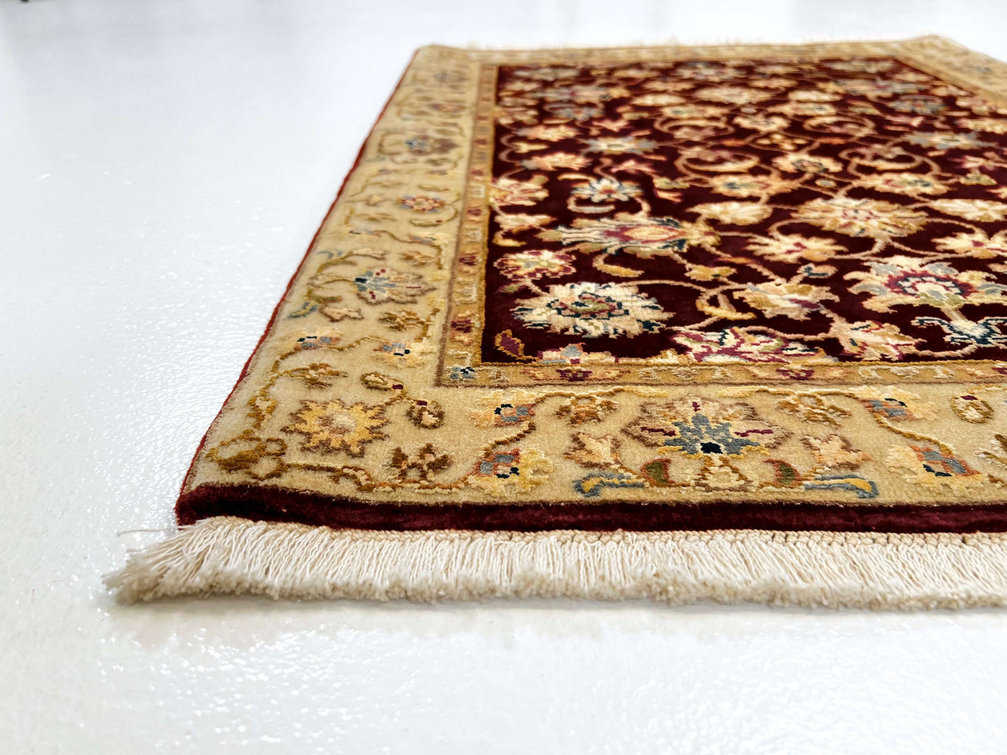 Wool w. silk Kumkapi red/ltgld 2x3