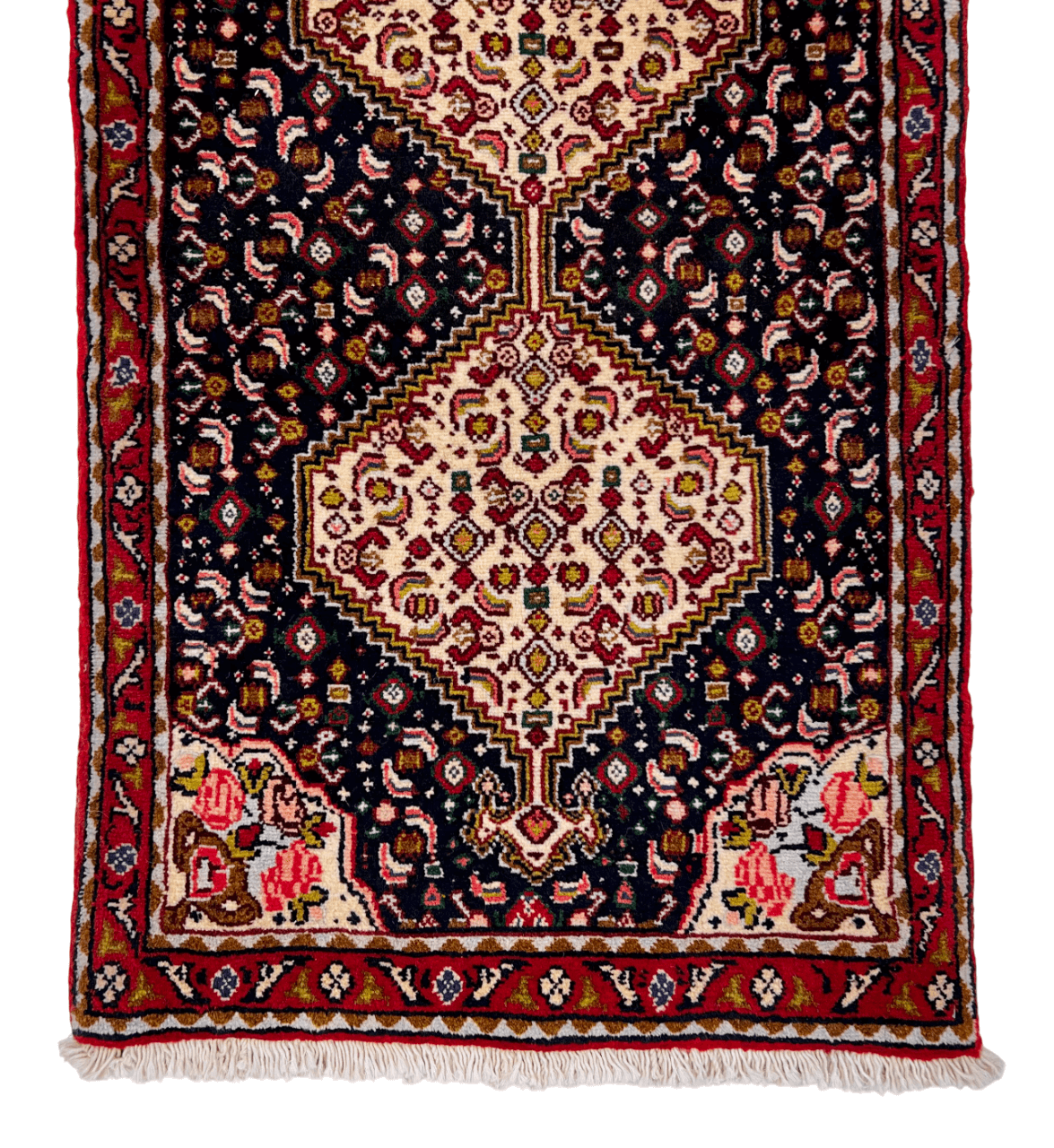 Bijar Medallion/Herati 1'09"x7'08" blu/red