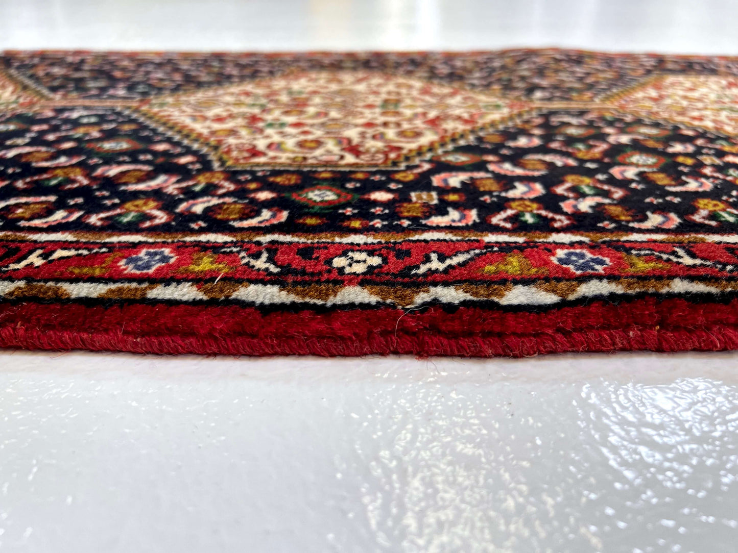 Bijar Medallion/Herati 1'09"x7'08" blu/red