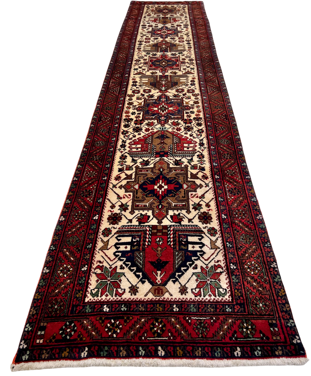 Persian Karajeh 3'01" x 14'05" ivo/red