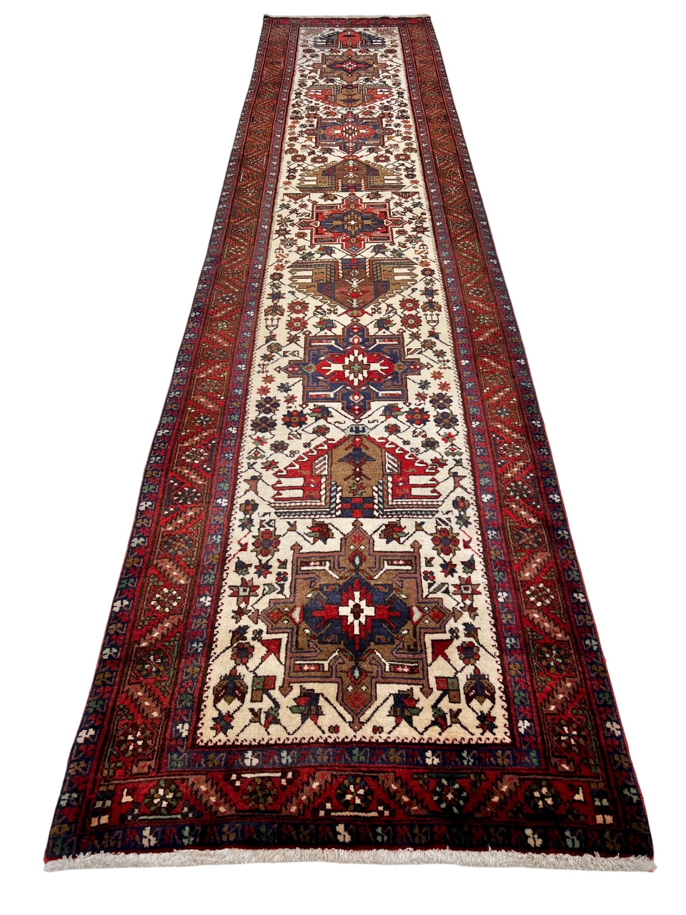 Persian Karajeh 3'01" x 14'05" ivo/red