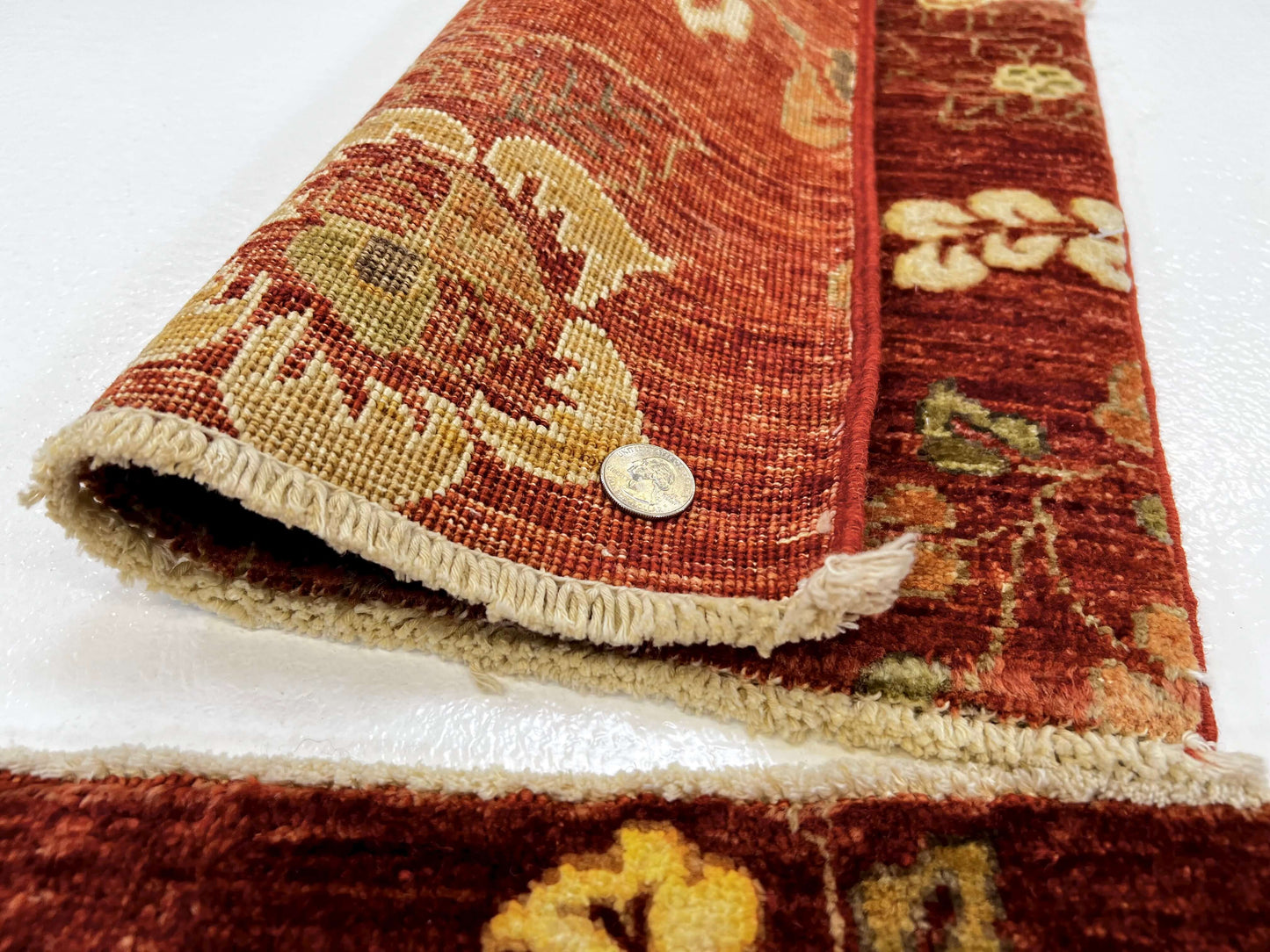 Vegetable-Dye with Silk Accents (18" square) rust