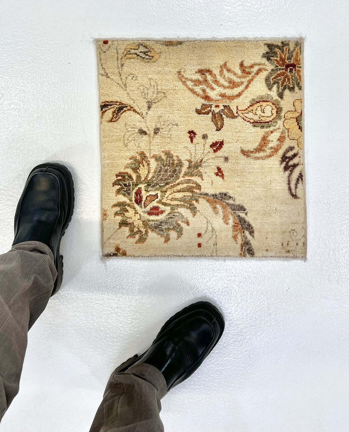 Vegetable-Dye with Silk Accents (18" square) ivory